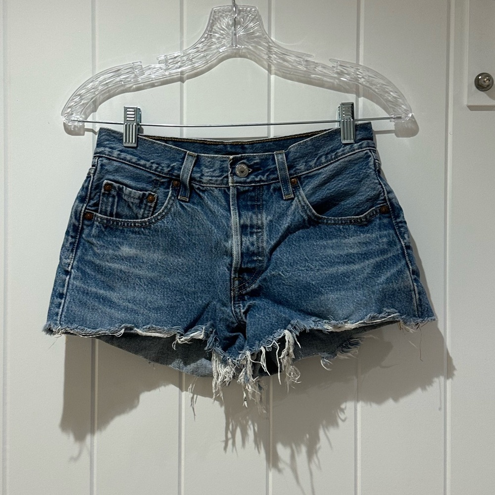 Levi's 501 Distressed Blue Jean Shorts